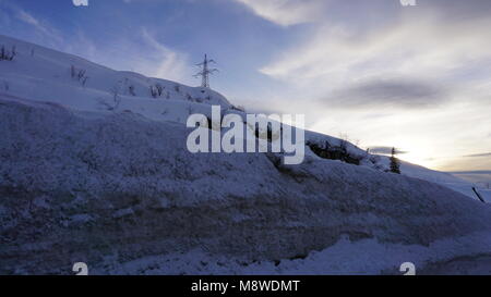 Arlbergpass zwischen Stuben und St. Anton im Winter Stockfoto