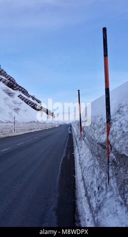 Arlbergpass zwischen Stuben und St. Anton im Winter Stockfoto