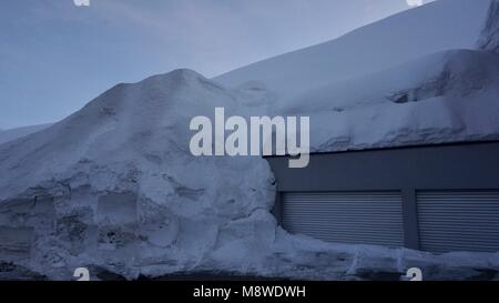 Arlbergpass zwischen Stuben und St. Anton im Winter Stockfoto