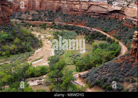 Big Bend Bereich gesehen vom Hidden Canyon Trail, Zion National Park, Utah, USA. Stockfoto