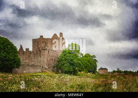 Ein digitales Bild des Craigmillar Castle Ruins in der schottischen Hauptstadt Edinburgh. Stockfoto