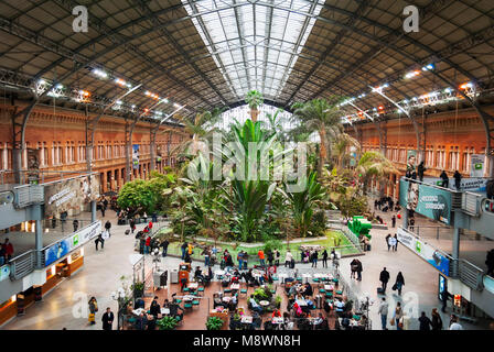 Madrid, Spanien, Februar 2010: Der botanische Garten im Bahnhof Atocha in Madrid, Spanien Stockfoto