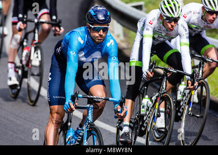 06 SOLER, Marc (ESP) von MOVISTAR TEAM in der Mitte des Feldes während der 98Th Volta Ciclista a Catalunya 2018/Stufe 2 WG-Valls von 175,6 km während der Tour von Catalunya, 20. März 2018 in Martorell, Spanien. Stockfoto