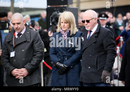 Warrington, Großbritannien. 20 Mär, 2018. 25. Jahrestag Gedenktag der Bombenanschlag der IRA die Jonathan Ball und Tim Parry in Warrington, 20. März 2018 (C) Barbara Cook/Alamy Leben Nachrichten getötet Stockfoto