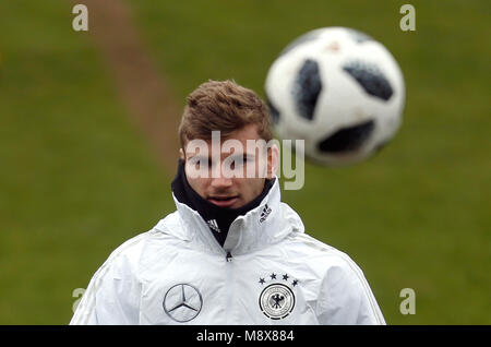 21 März 2018, Deutschland, Düsseldorf: Deutschland Team Training Session: Timo Werner in Aktion. Deutschland sind durch Spanien in einer freundlichen am 23.03. 2018. Foto: Ina Faßbender/dpa Stockfoto