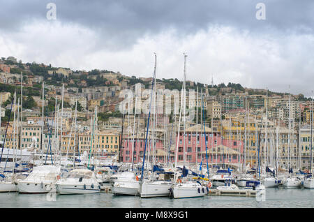 Genua in Italien, eine alte maritime Stadt Stockfoto