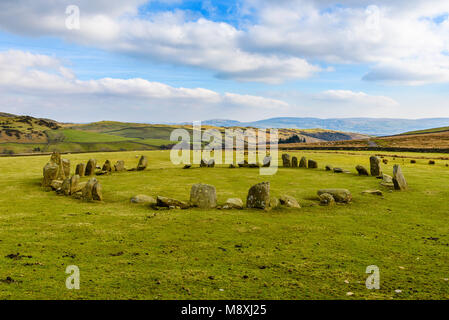 Swinside Stone Circle in der südwestlichen Ecke des Lake District Stockfoto