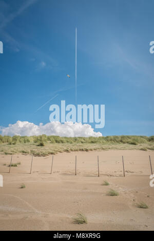 Die Dünen am Strand in Scheveningen, Niederlande. Stockfoto