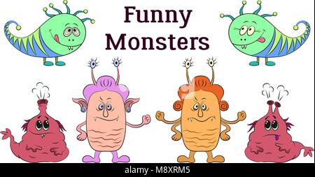 Cartoon-Monster-Satz Stock Vektor