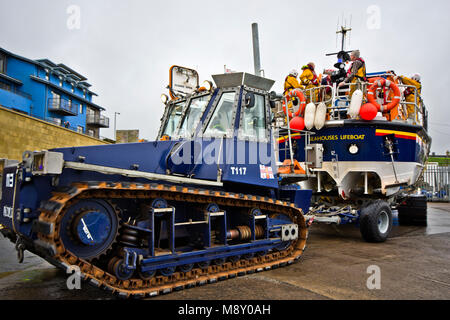 RNLI lifeboat starten, Nevsehir, Northumberland, England, Großbritannien Stockfoto