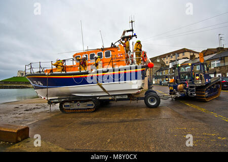 RNLI lifeboat starten, Nevsehir, Northumberland, England, Großbritannien Stockfoto