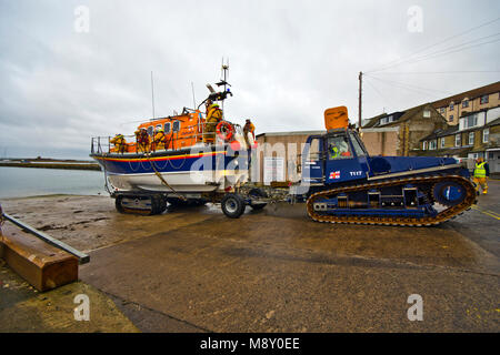 RNLI lifeboat starten, Nevsehir, Northumberland, England, Großbritannien Stockfoto