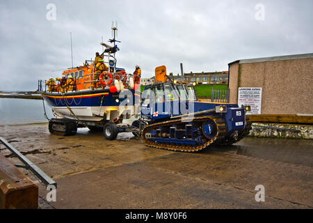 RNLI lifeboat starten, Nevsehir, Northumberland, England, Großbritannien Stockfoto