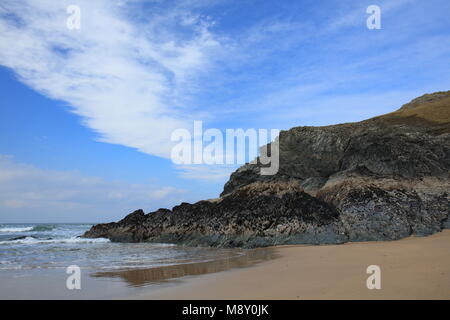 Frühling in Holywell Bay, North Cornwall, England, Großbritannien Stockfoto