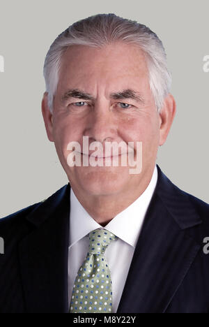 Rex Tillerson Wayne - * 23.03.1952: - United States Politiker, Außenminister von 2017 bis März 2018. Stockfoto