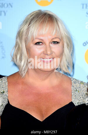 Sue Cleaver Teilnahme an der Royal Television Society verliehen am Grosvenor House Hotel, Park Lane, London. Stockfoto