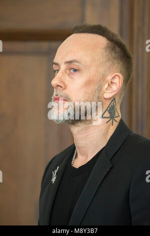 Adam Nergal Darski, Führer der extremen Metal Band Behemoth, in Danzig, Polen. März 19 2018 © wojciech Strozyk/Alamy Stock Foto Stockfoto