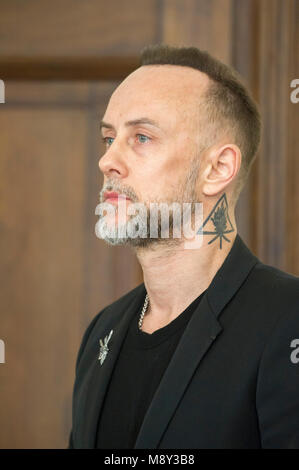 Adam Nergal Darski, Führer der extremen Metal Band Behemoth, in Danzig, Polen. März 19 2018 © wojciech Strozyk/Alamy Stock Foto Stockfoto