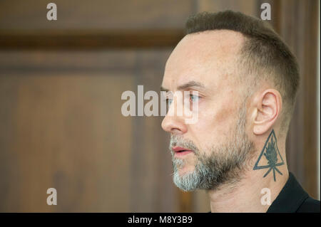 Adam Nergal Darski, Führer der extremen Metal Band Behemoth, in Danzig, Polen. März 19 2018 © wojciech Strozyk/Alamy Stock Foto Stockfoto