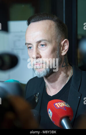 Adam Nergal Darski, Führer der extremen Metal Band Behemoth, in Danzig, Polen. März 19 2018 © wojciech Strozyk/Alamy Stock Foto Stockfoto