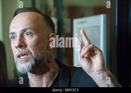 Adam Nergal Darski, Führer der extremen Metal Band Behemoth, in Danzig, Polen. März 19 2018 © wojciech Strozyk/Alamy Stock Foto Stockfoto