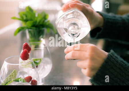 Gin und Tonic Getränke vorbereitet. Stockfoto