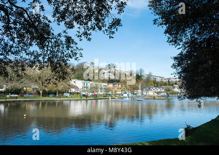 Trenance See zum Bootfahren in Newquay Cornwall. Stockfoto