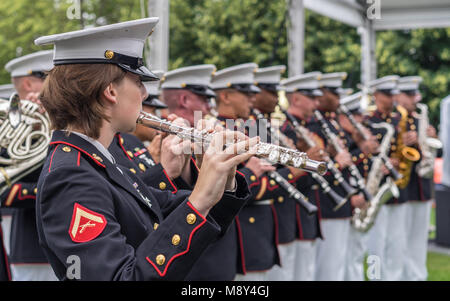 New York, NY, USA - 16. Juni 2017. Das USMC Band von New Orleans am Freedom Park in Roosevelt Island Stockfoto