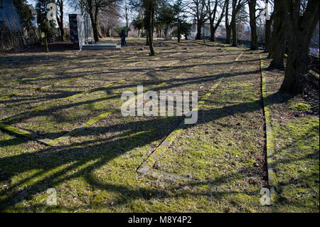 Sowjetischen Soldatenfriedhof in Zukowo, Polen. 17. März 2018, wo rund 4000 sowjetische Soldaten nach schweren Kämpfen mit dem nationalsozialistischen Deutschland 1945 © Wojc begraben sind Stockfoto