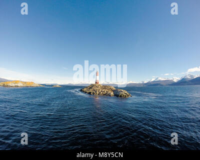 Ushuaia, Argentinien. Oktober 2, 2014. Leuchtturm Les Eclaireurs auf den Inseln Les Eclaireurs, die gerufen ist, seinen Namen, 5 Seemeilen östlich von Stockfoto