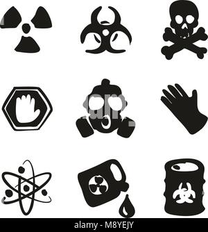 Biohazard Symbole Freehand füllen Stock Vektor