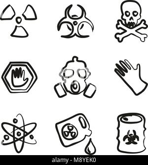 Biohazard Symbole Freehand Stock Vektor