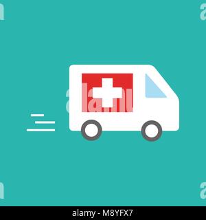 Krankenwagen Auto - rettungszeichen - Medizinische illustration Stock Vektor