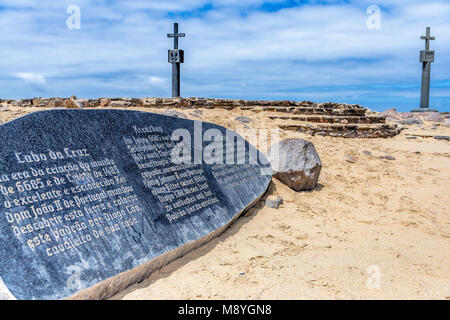 Der Portugiesische Seefahrer, Diego Cão, kam an Land zu Cape Cross im Jahr 1486. Es ist auch der Standort für die weltweit grösste Kolonie von pelzrobben Stockfoto