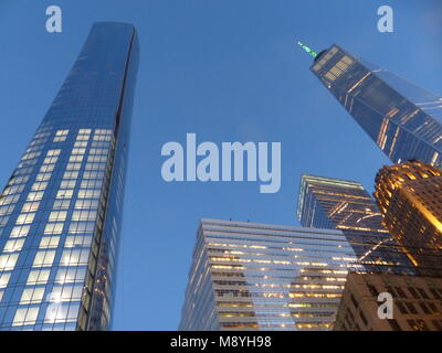 Financial District Wolkenkratzer wie das One World Trade Center aka Freedom Tower Stockfoto