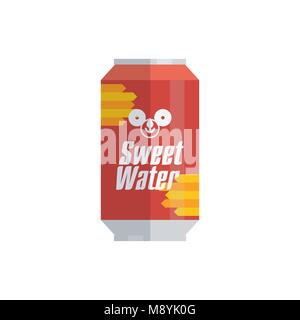Süßes Wasser Soda können Stock Vektor