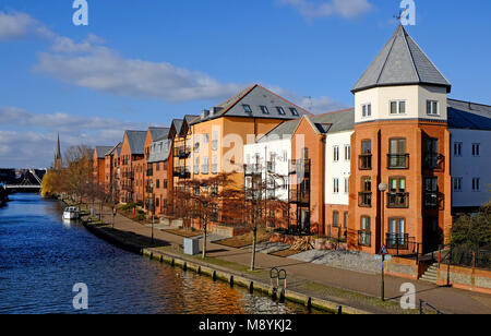 Apartment Gebäuden, Riverside, Norwich, Norfolk, England Stockfoto