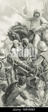 Yorkist Kanonen in der Schlacht von Tewkesbury, 4. Mai 1471 Stockfoto