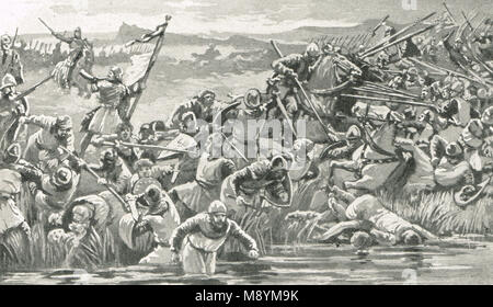 Robert the Bruce, die seine Truppen, Schlacht von Bannockburn, 24. Juni 1314 Stockfoto