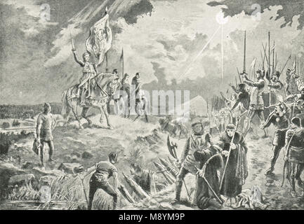 Robert the Bruce seine Truppen Adressierung, Schlacht von Bannockburn, 24. Juni 1314 Stockfoto