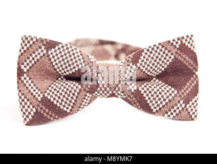 Braun handgefertigte Bow Tie aus Materialien wie Wolle. Stockfoto