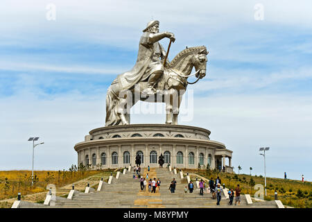 Dschingis Khan Reiterstandbild, Chinggis Khaan Statue Komplex, Tsonjin Boldogs, Mongolei Stockfoto