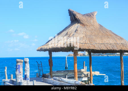 Schöne Landschaft von Strand in Cancun, Mexiko, am Playa Tortugas Stockfoto