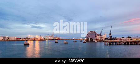 Fremantle Port, Docks und Maritime Museum bei Sonnenuntergang. WA, Australien Stockfoto