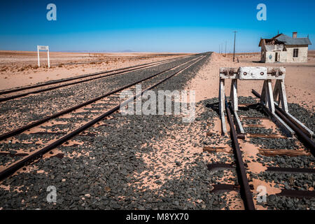 Die verlassenen Garub Bahnhof in Namibia Stockfoto
