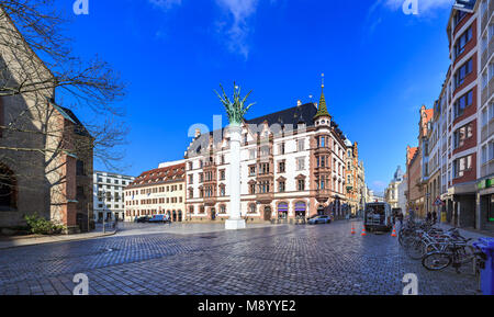 LEIPZIG, Deutschland - ca. März 2018: Der nikolaikirchhof Leipzig Stadt in Deutschland Stockfoto