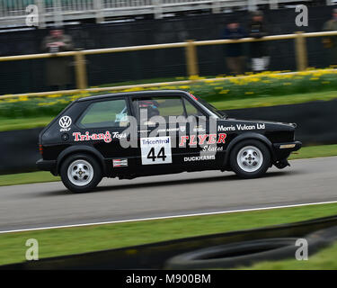 Tom Shephard, Jim Morris, Volkswagen Golf GTi Mk1, Gerry Marshall Trophäe, Limousinen, 76 Mitglieder treffen, Goodwood, England, März 2018, Sussex, Au Stockfoto