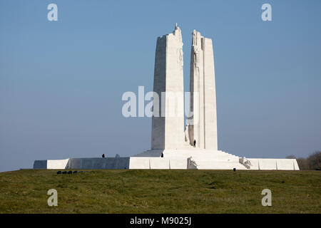Das kanadische Denkmal von Vimy, in der Nähe von Arras, Pas-de-Calais, Ile-de-France, Frankreich, Europa Stockfoto