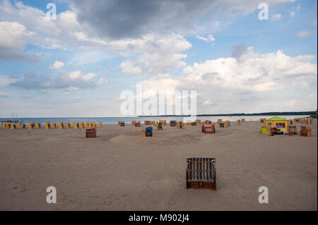 Strand mit Strandkörben, Travemünde, Ostsee, Schleswig-Holstein, Deutschland, Europa Stockfoto