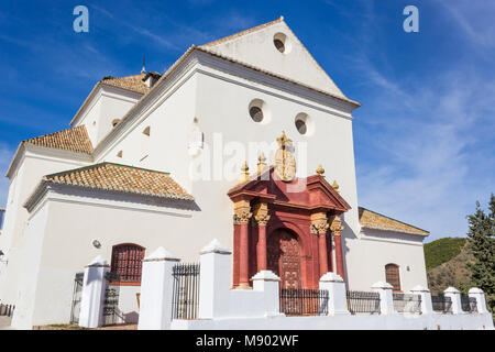 Macharaviaya, Málaga, Spanien. Kirche von San Jacinto. Stockfoto